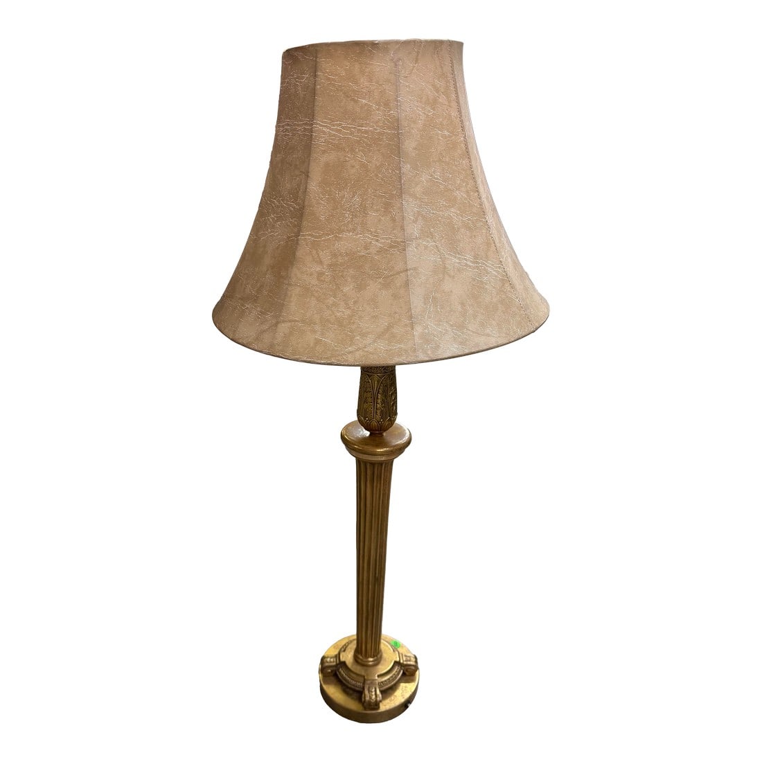 1960s Frederick Cooper Tall Gold Decorative Table Top Lamp W. Shade (1 of 5)