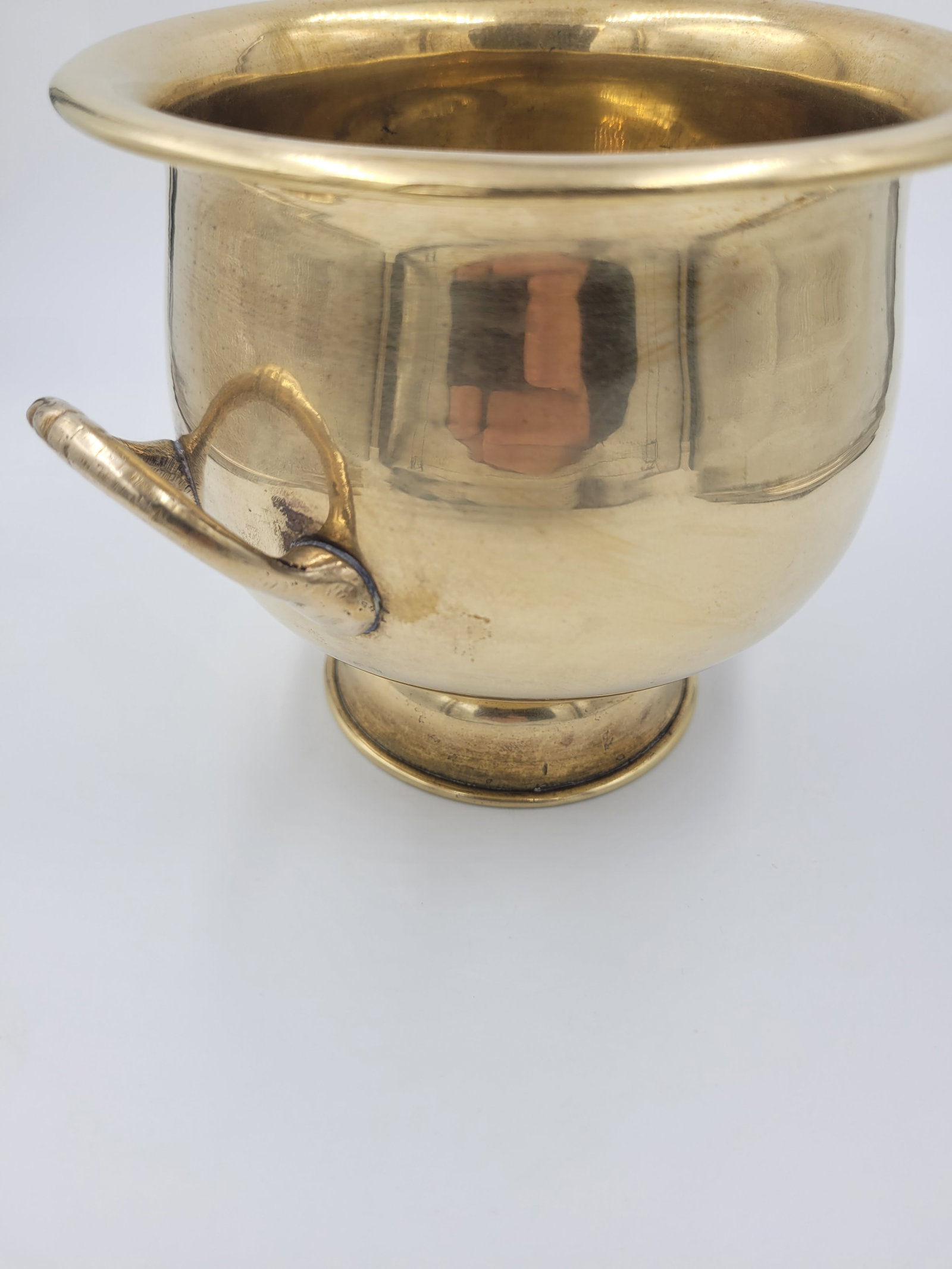 Vintage Carnat Hand-Polished Brass Footed Cachepot / Planter – Made in India - 5