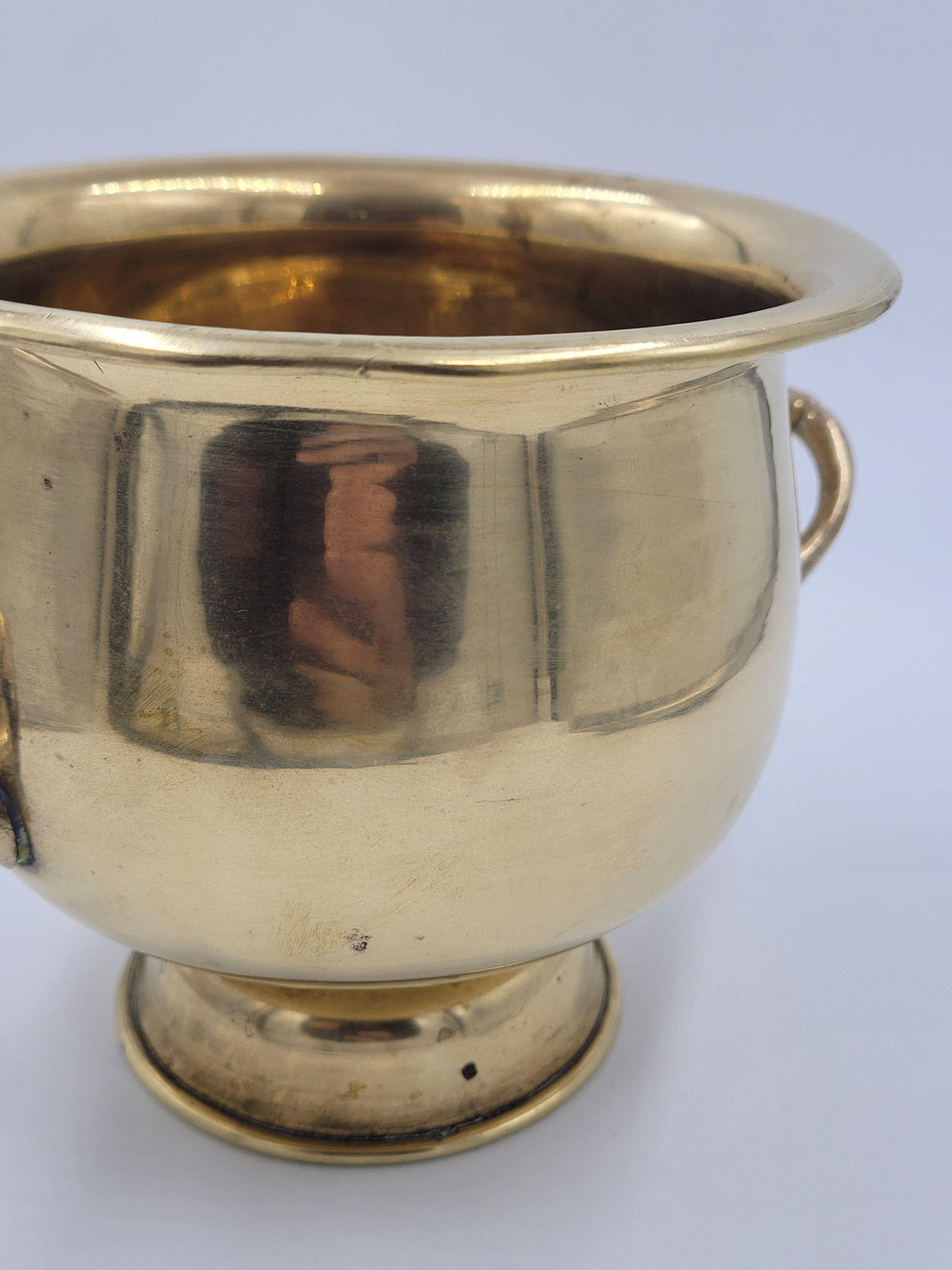 Vintage Carnat Hand-Polished Brass Footed Cachepot / Planter – Made in India - 9