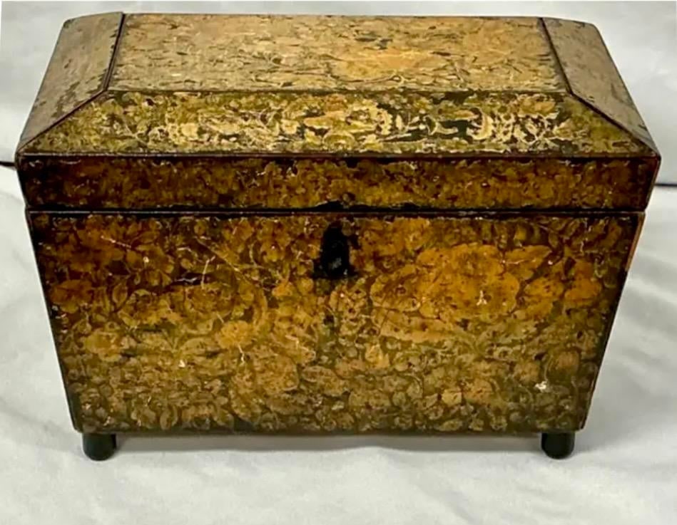 Regency Penwork Tea Caddy - 3