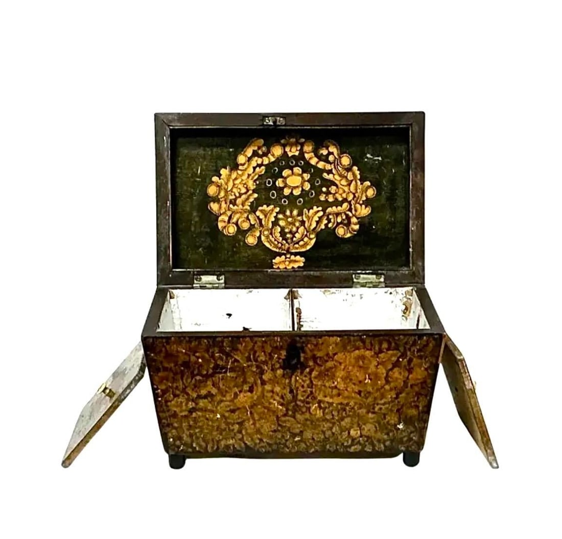 Regency Penwork Tea Caddy - 7