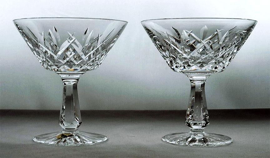 Waterford Cut Crystal Champagne/Tall Sherbet Rosslare Pattern - A Pair - 2