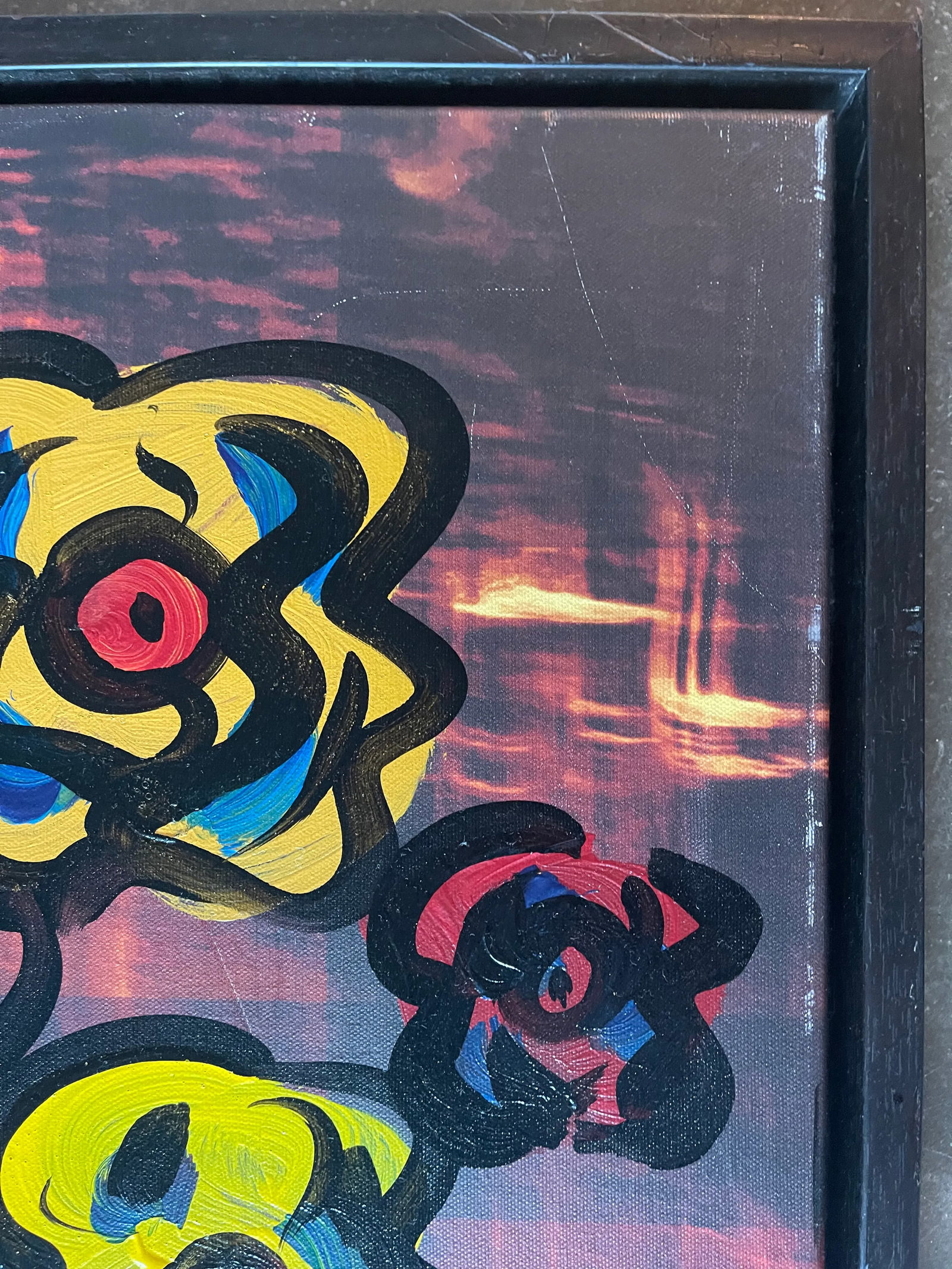 Contemporary Abstract Floral Still Life Acrylic Painting by Peter Keil, Framed - 7