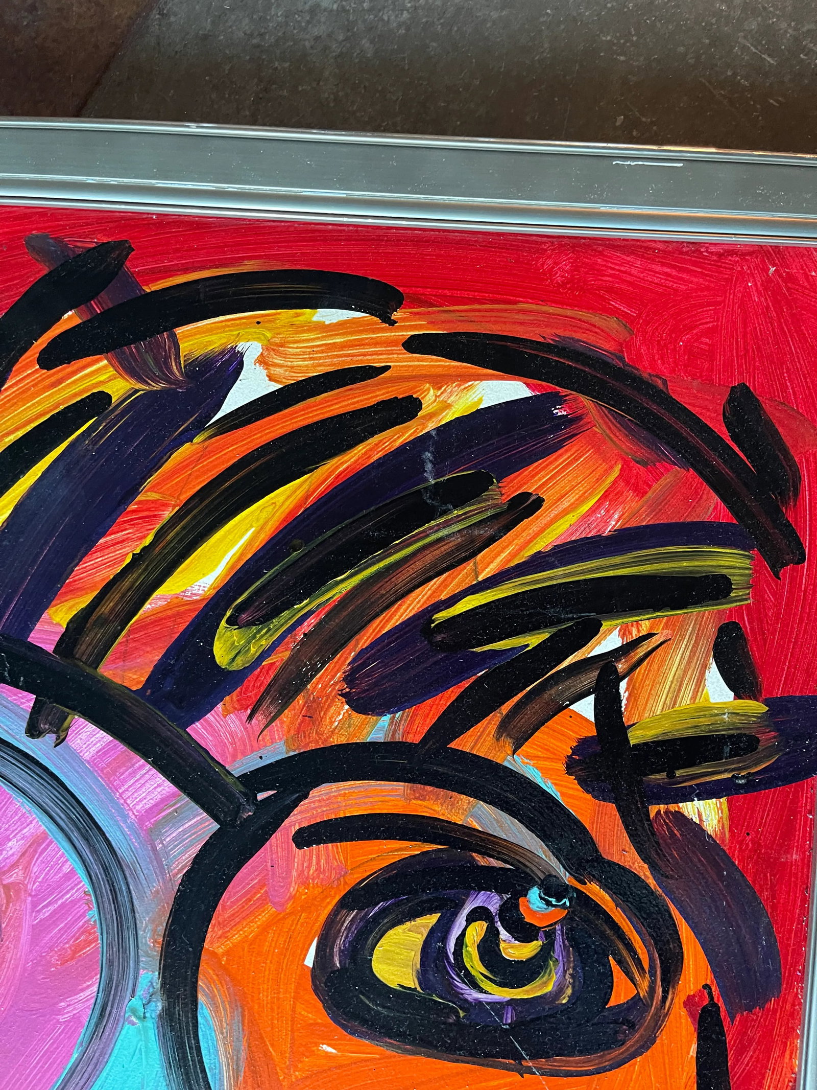 Contemporary Abstract Face Portrait Acrylic Painting by Peter Keil, Framed - 7