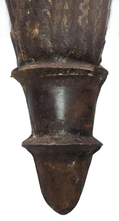 Large Vintage Rusty Metal Fluted Torchiere Wall Pocket Bracket Sconces - A Pair - 3