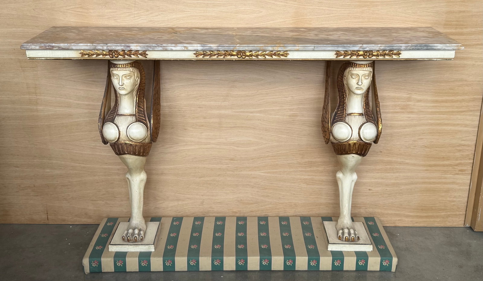 20th Century Swedish Empire Console in Carved, Polychrome and Gilded Wood - 2