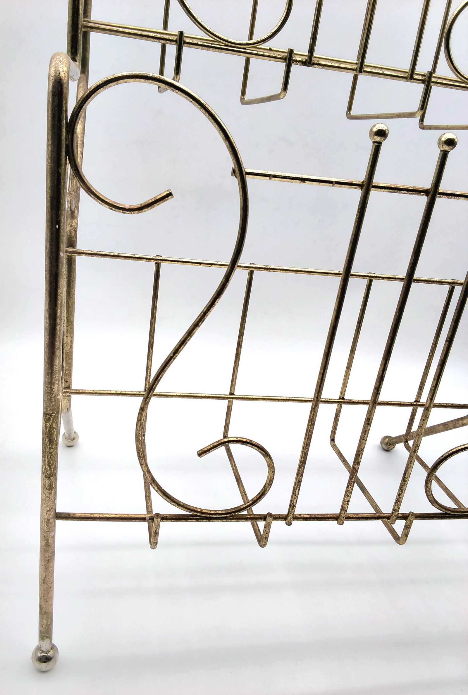 Large Vintage Brass Magazine / Record Vinyl Holder - 8