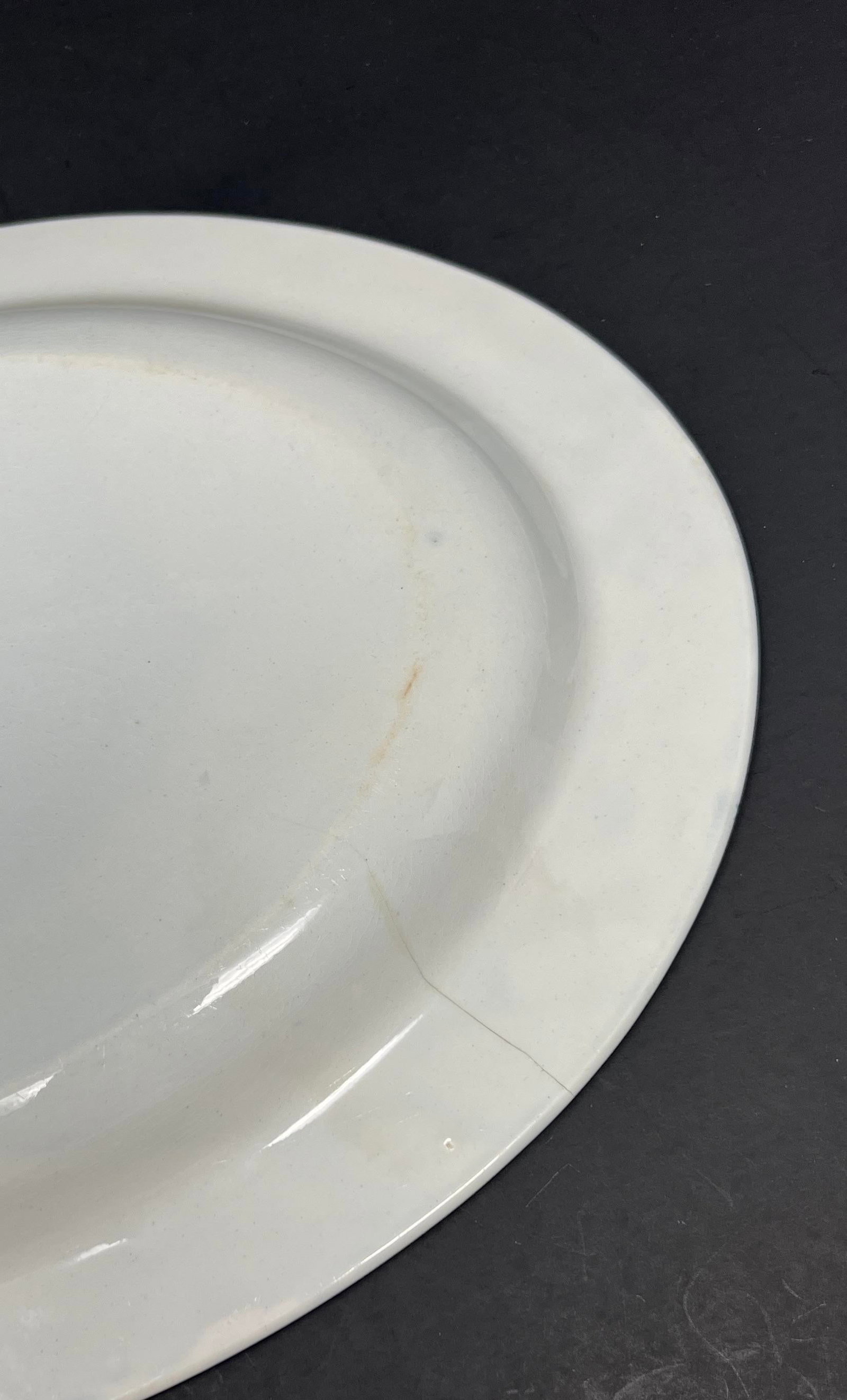 Antique English Wedgwood Blue & White Transferware Wall Charger, Chinoiserie Landscape Platter, c.18 - 8