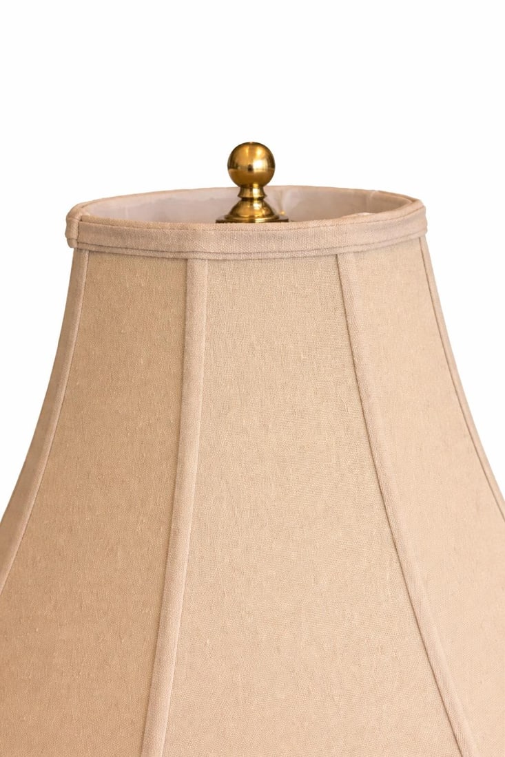 Late 20th Century Faceted Terracotta Glaze Architectural Table Lamp With Original Shade - 4