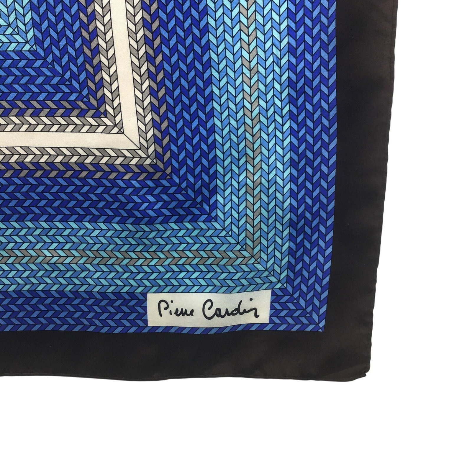 Pure Silk Twill Pierre Cardin Vintage Scarf With Wall Hanging Scarf Holder - 2