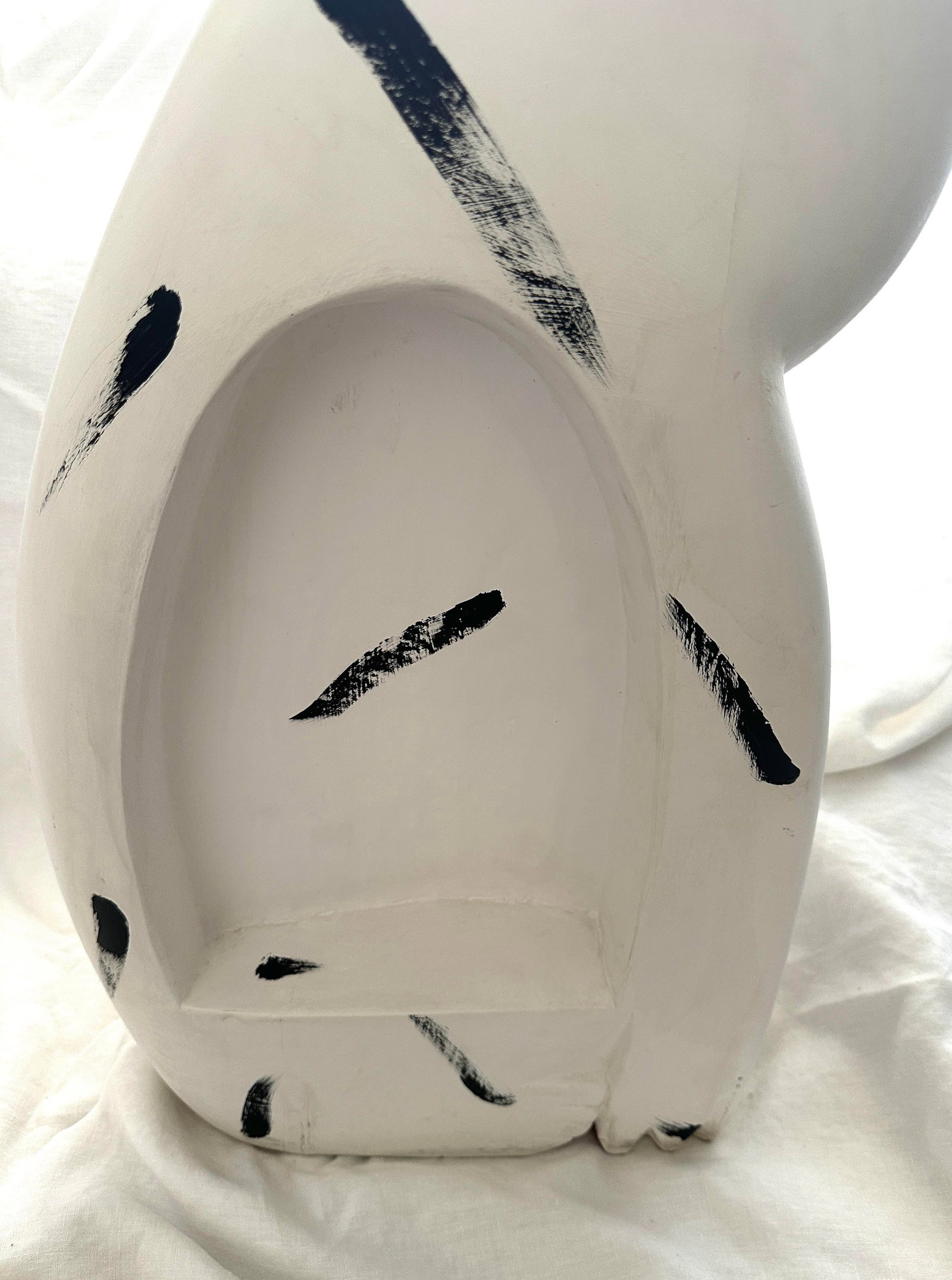 White & Black Carved Wood Cat by Laurel Burch - 7