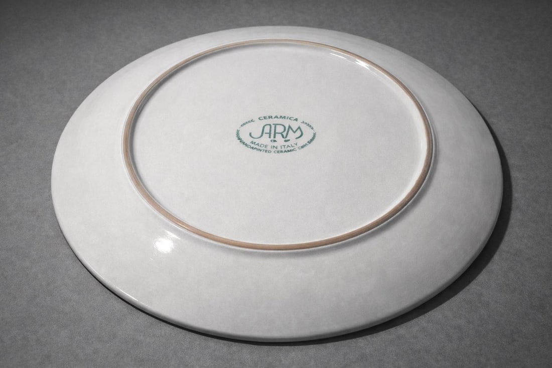 Late 20th Century Hand-Painted Italian Ceramic Fruit Charger Platter Ceramica Arm 16.5" - 3