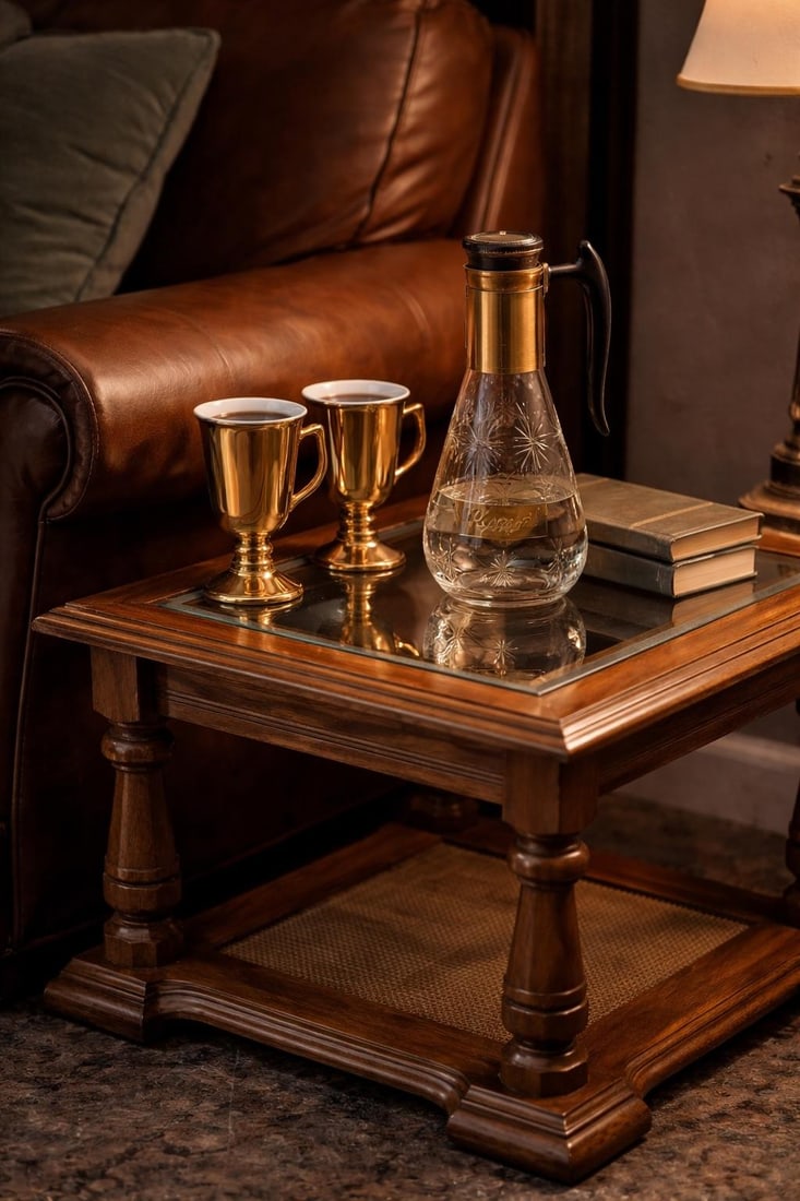 Vintage Mid-Century Hall China Gold Luster Pedestal Irish Coffee Mugs "” Pair, Model 1273 - 8