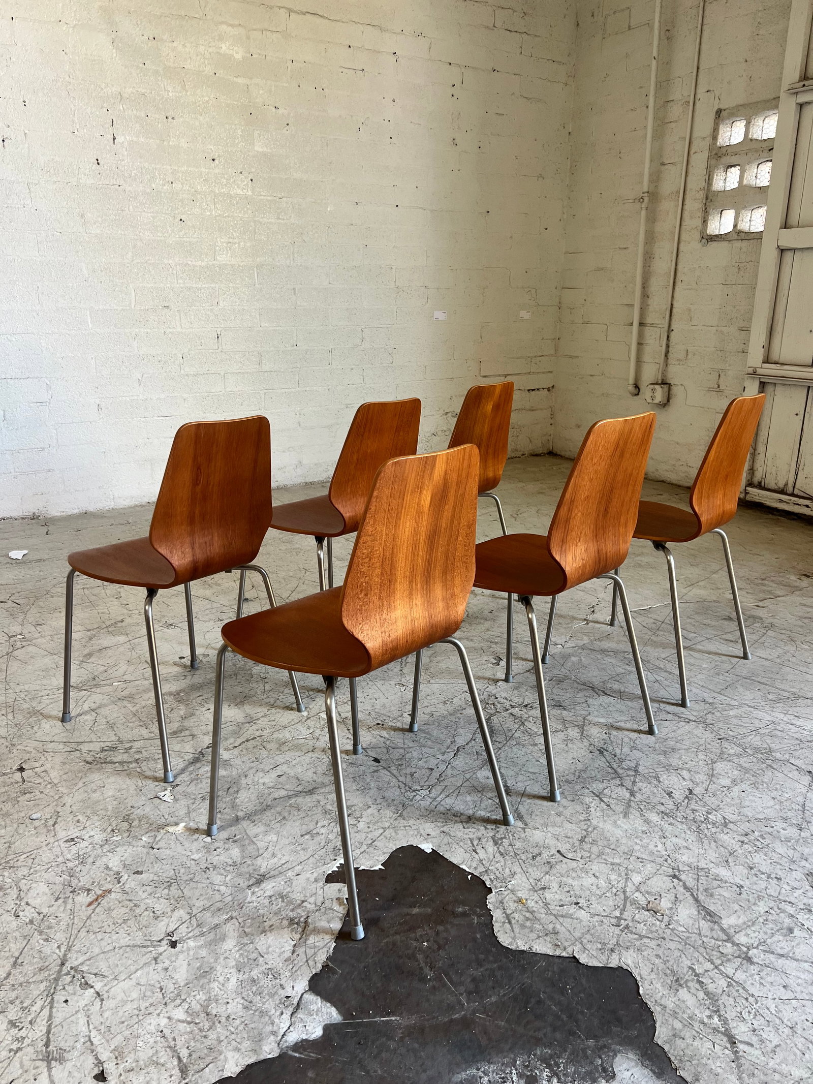 Newly Refinished Mid Century Danish Teak Dining Chairs - Set of 6 - 4