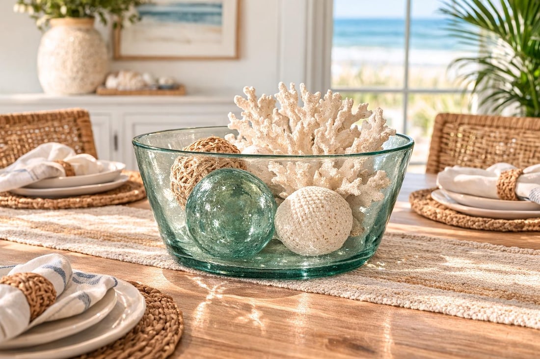 Mid 20th Century Organic Modern Handcrafted Artisan Blown Glass Centerpiece Bowl in Soft Aqua Green - 9