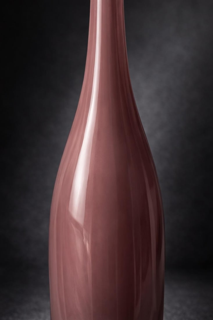 Blush Mauve Art Glass Bud Vase – Tall Minimalist Decorative Bottle Vase - 3