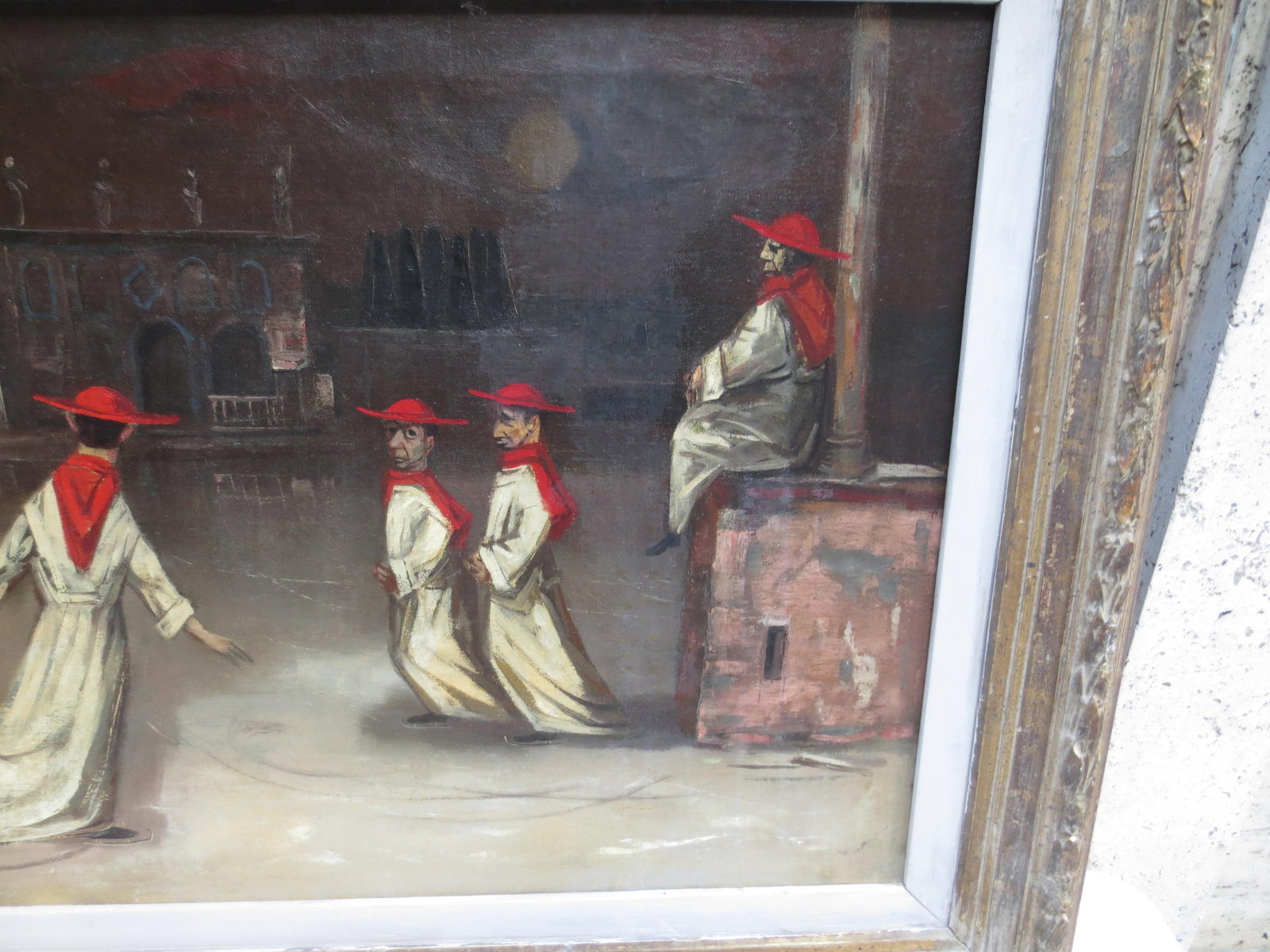 Iceskating Cardinals Under the Moon at the Cathedral by Louis Bosa - 7