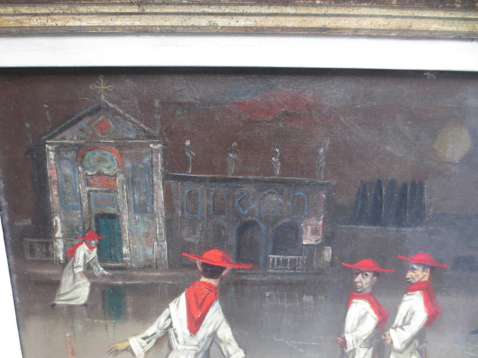 Iceskating Cardinals Under the Moon at the Cathedral by Louis Bosa - 8