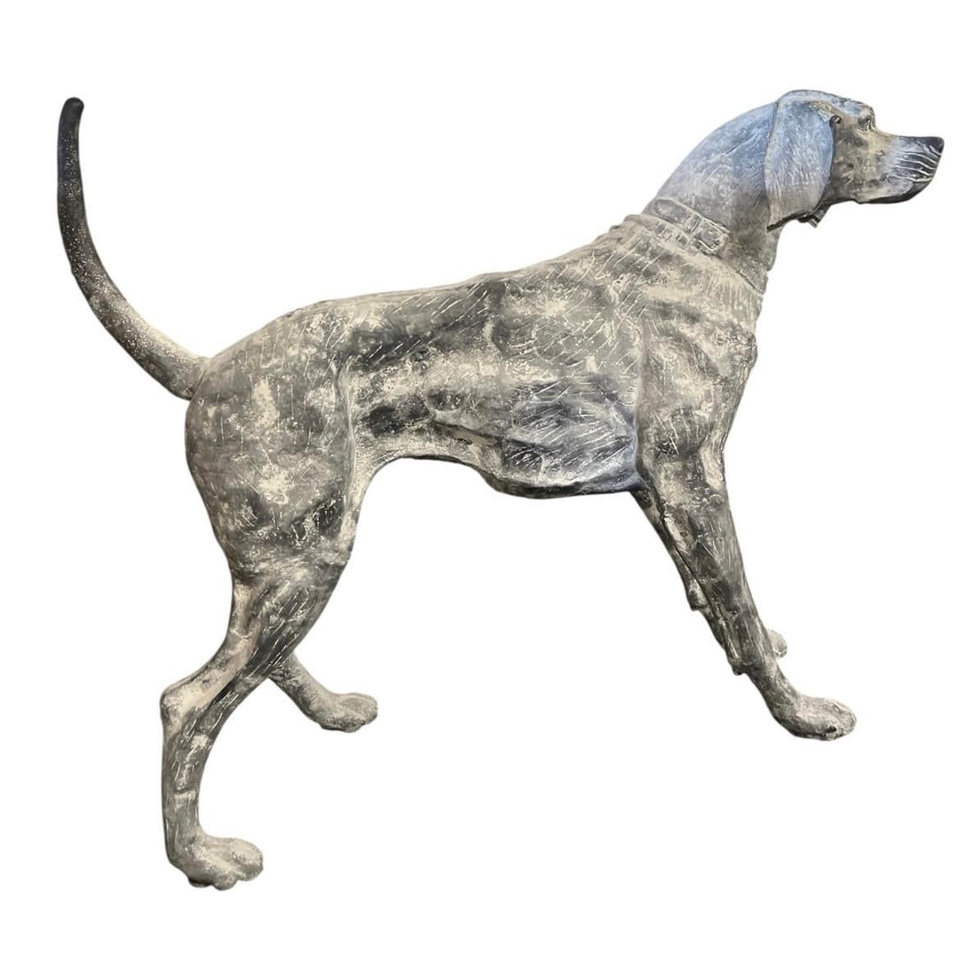 Cast Iron Pointer Dog Sculpture - 2