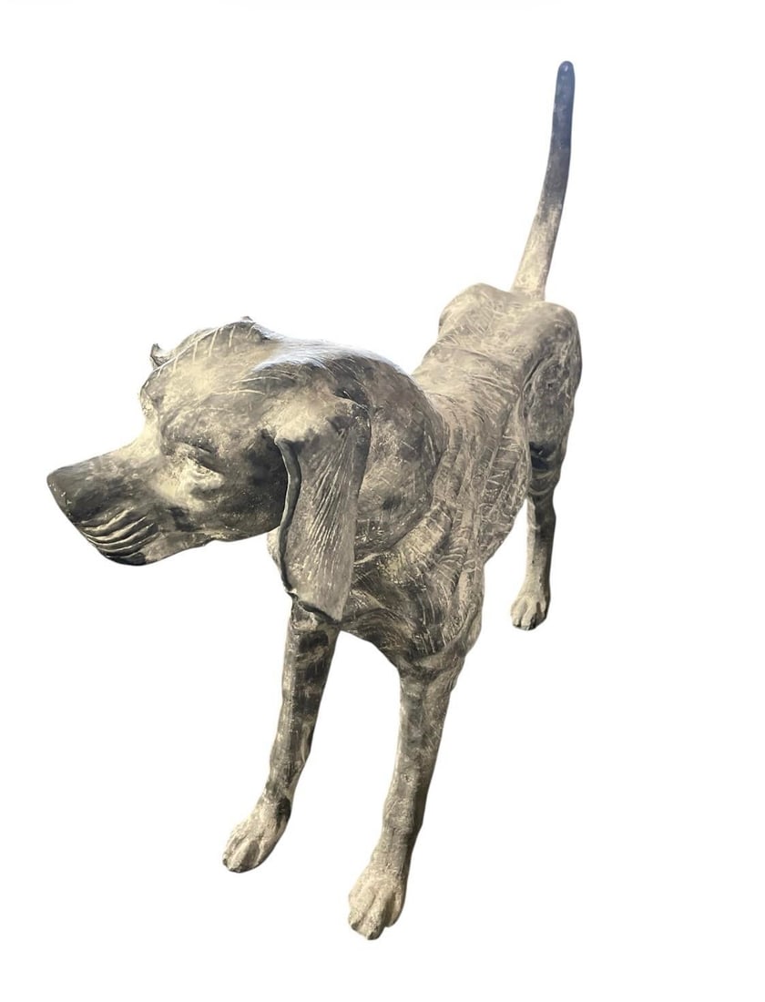 Cast Iron Pointer Dog Sculpture - 3