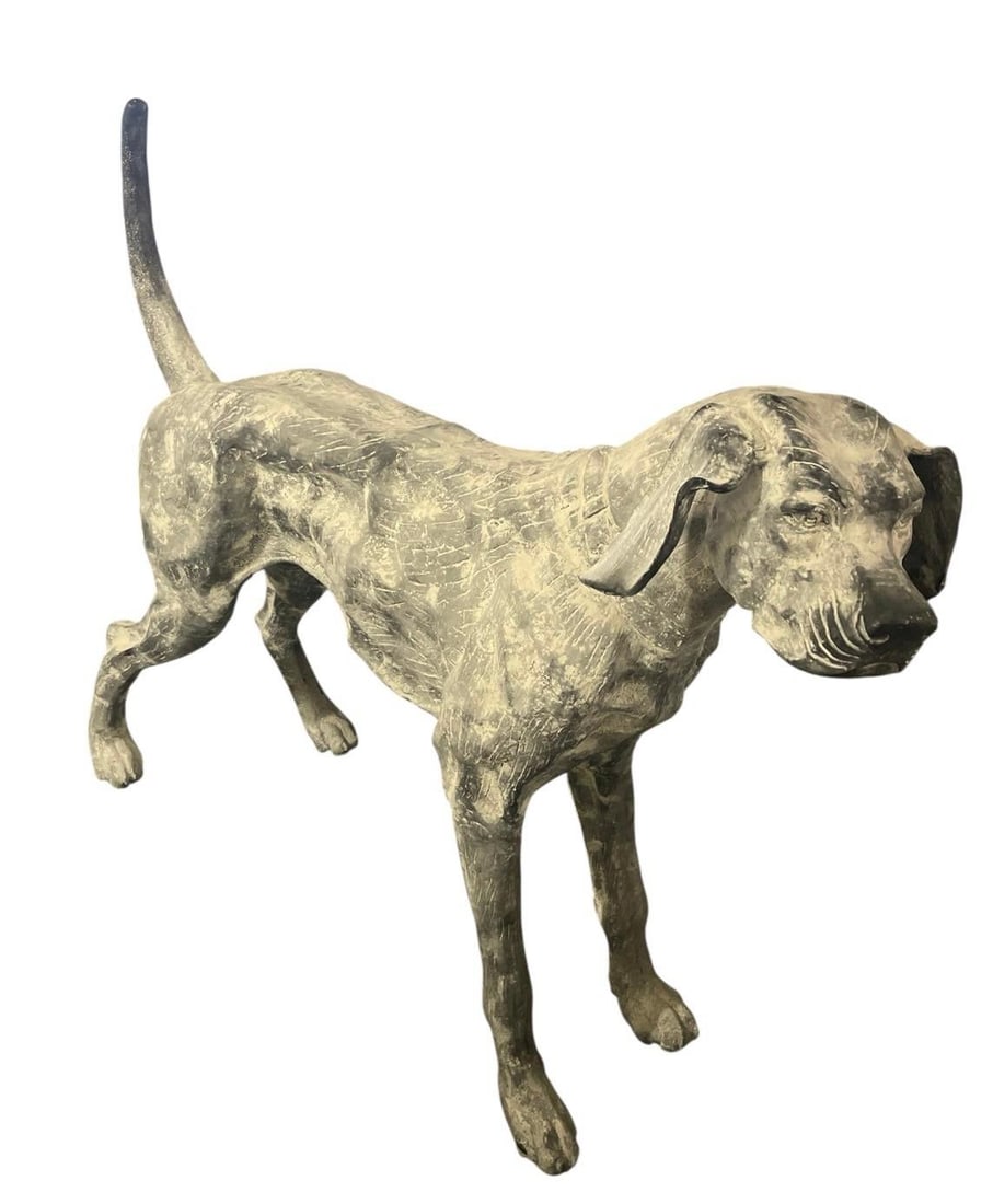 Cast Iron Pointer Dog Sculpture - 4