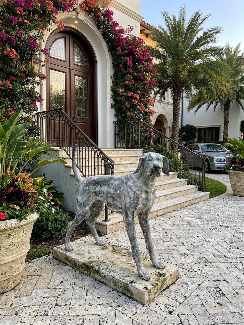 Cast Iron Pointer Dog Sculpture - 6