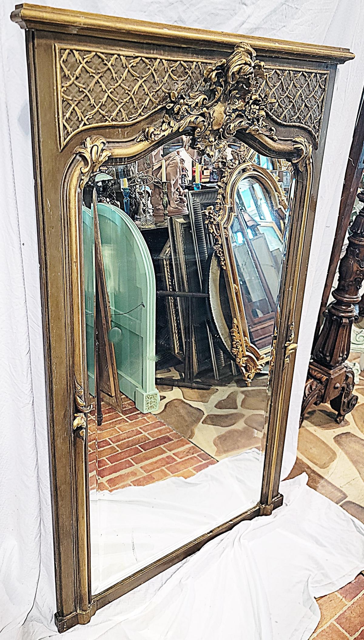 19c French Rococo Louis XV Style Gilt Wall Mirror - 8