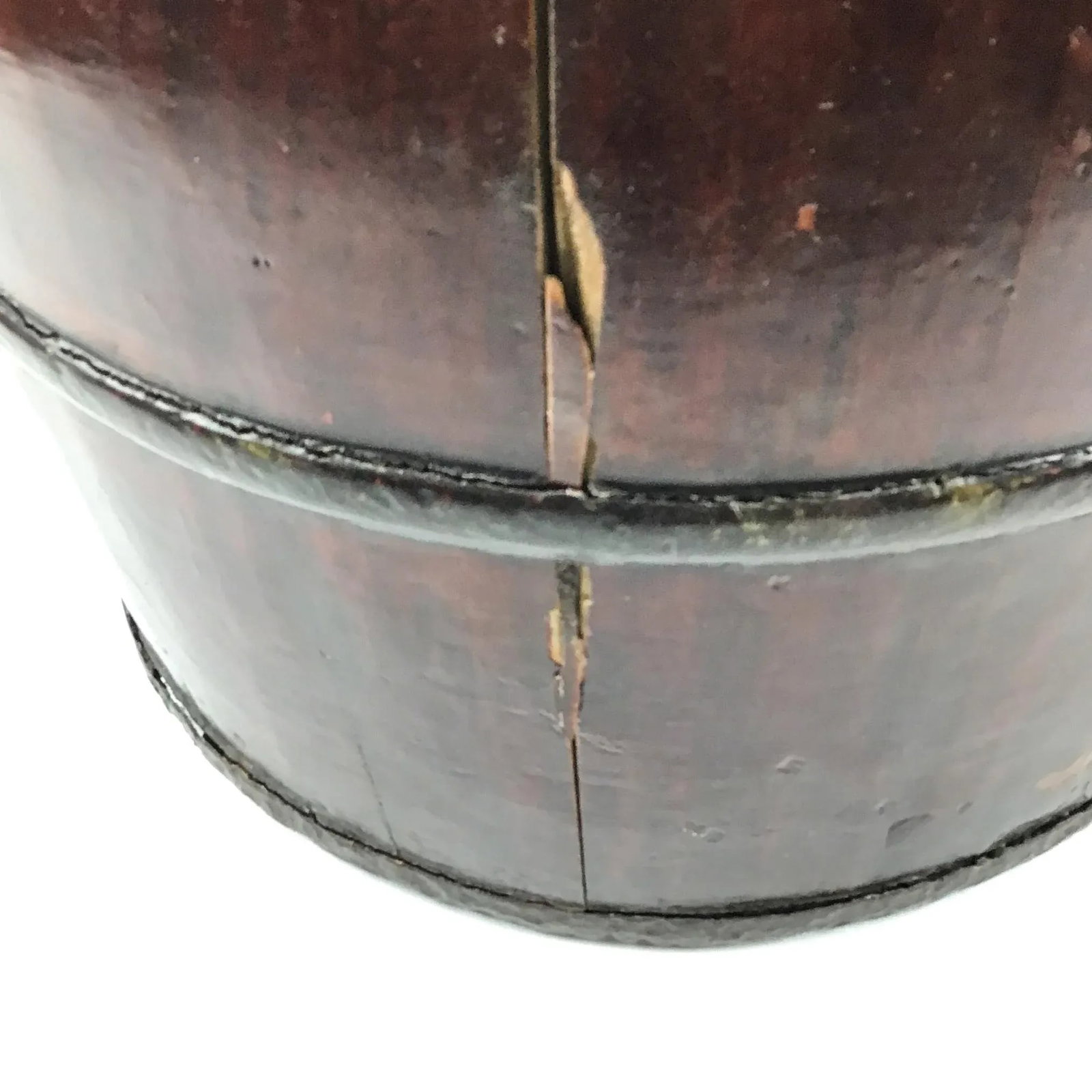 Antique Wood and Bronze Chinese Rice Water Bucket - 5