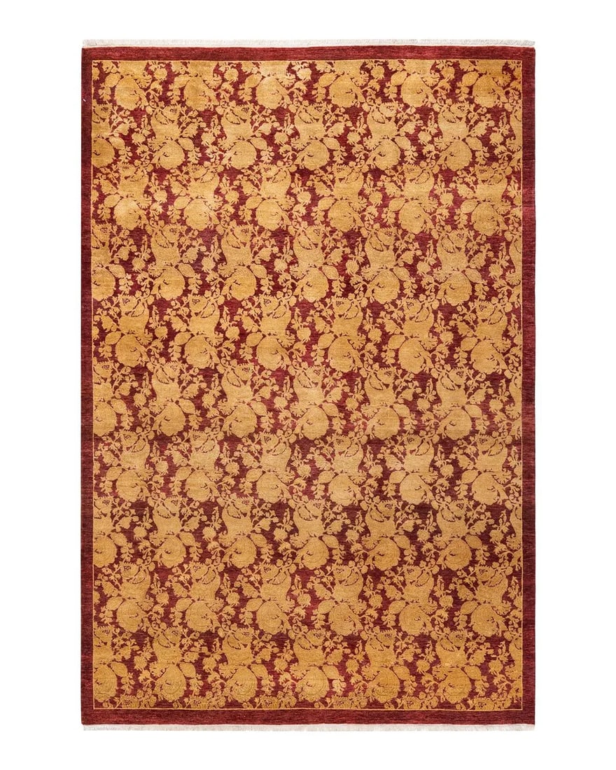 Mogul Hand Knotted Area Rug, Red - 5' 2" x 7' 10" - 9