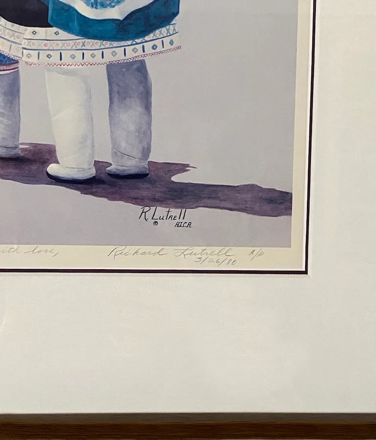 1980s "Water Maidens" Richard Lutrell Artist Proof Signed Lithograph, Framed - 2