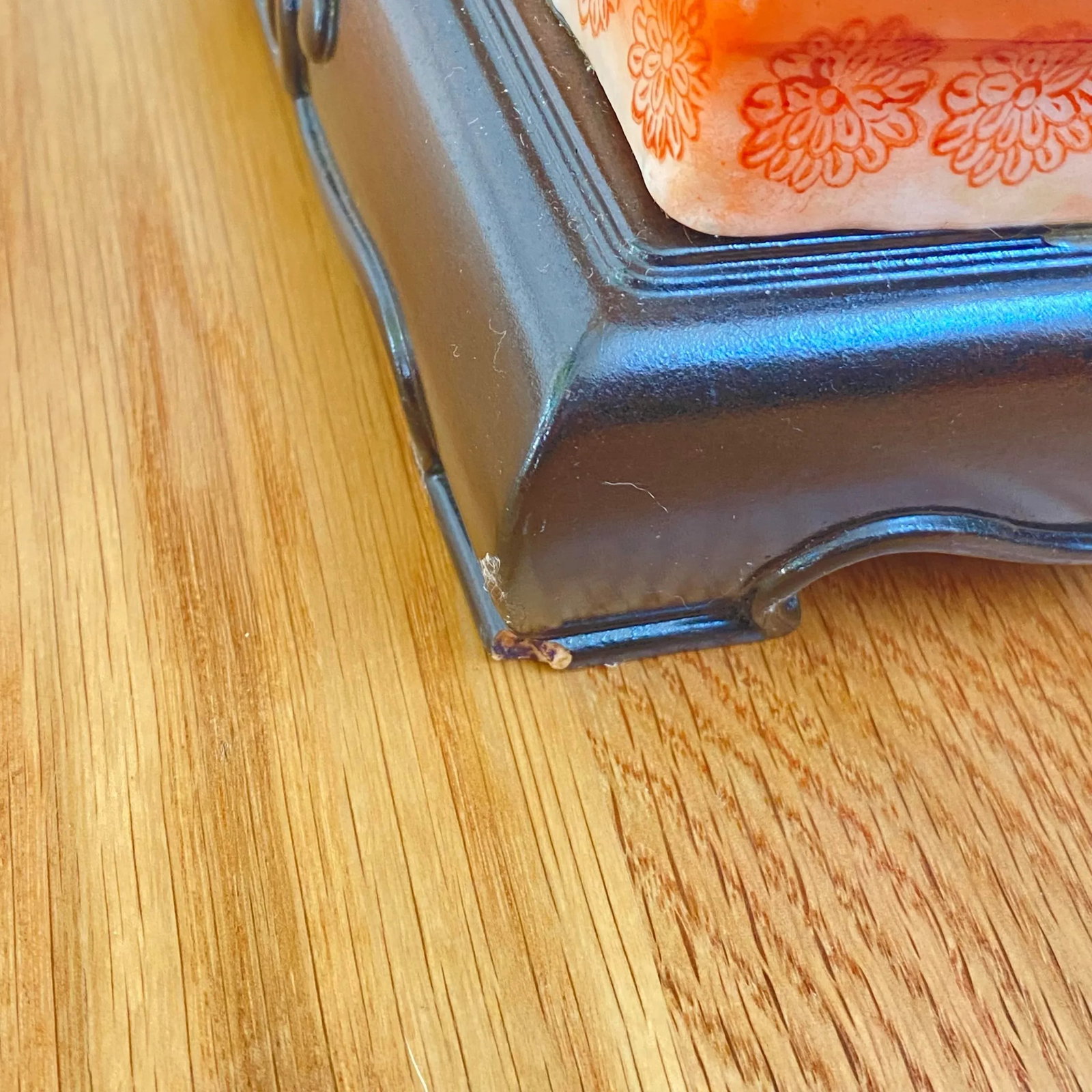 Vintage Mid-Century Chinese Empress Ceramic Hand Painted Table Lamp - 8