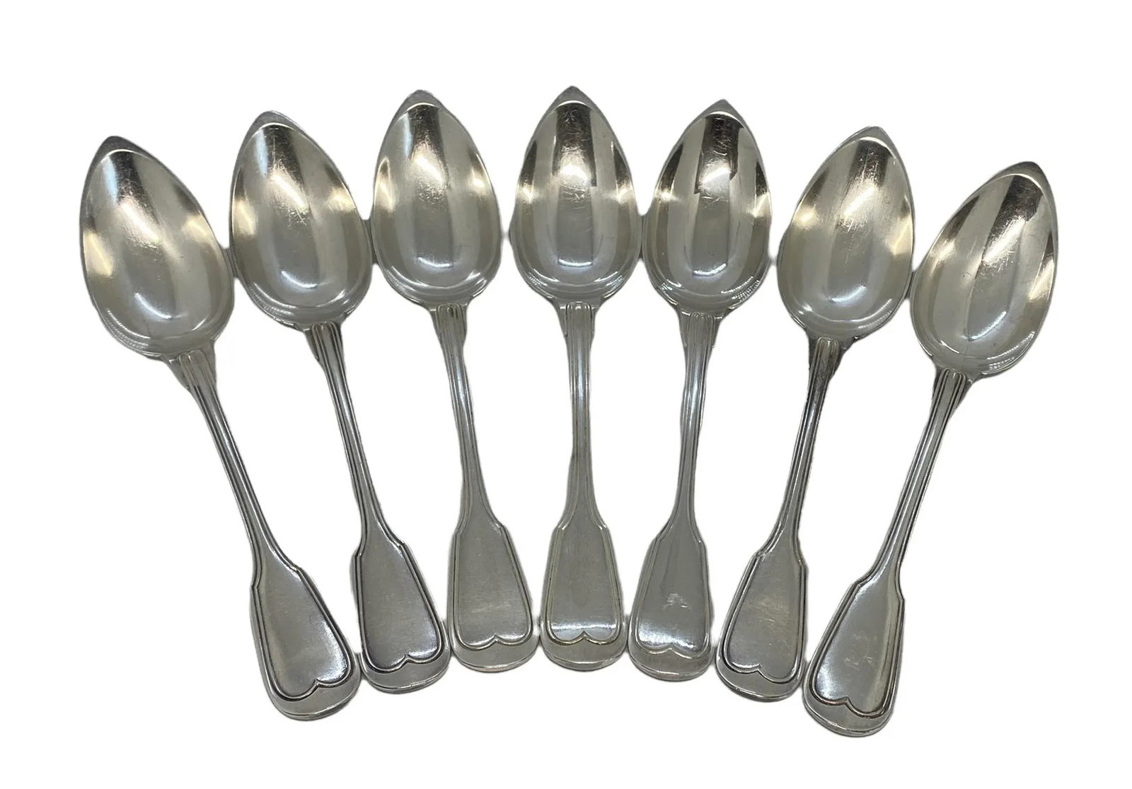 Late 19th Century Christofle "Chinon" Silverplate Oval Table Serving Spoons With Pointed Bowls - - 13