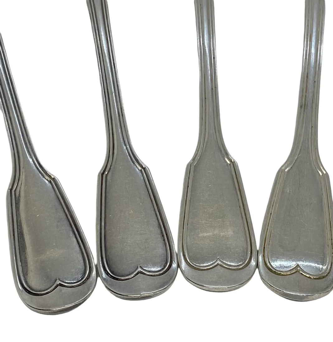 Late 19th Century Christofle "Chinon" Silverplate Oval Table Serving Spoons With Pointed Bowls - - 2