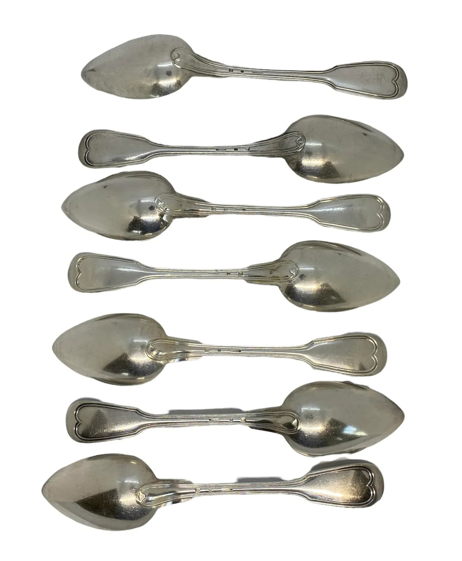 Late 19th Century Christofle "Chinon" Silverplate Oval Table Serving Spoons With Pointed Bowls - - 7