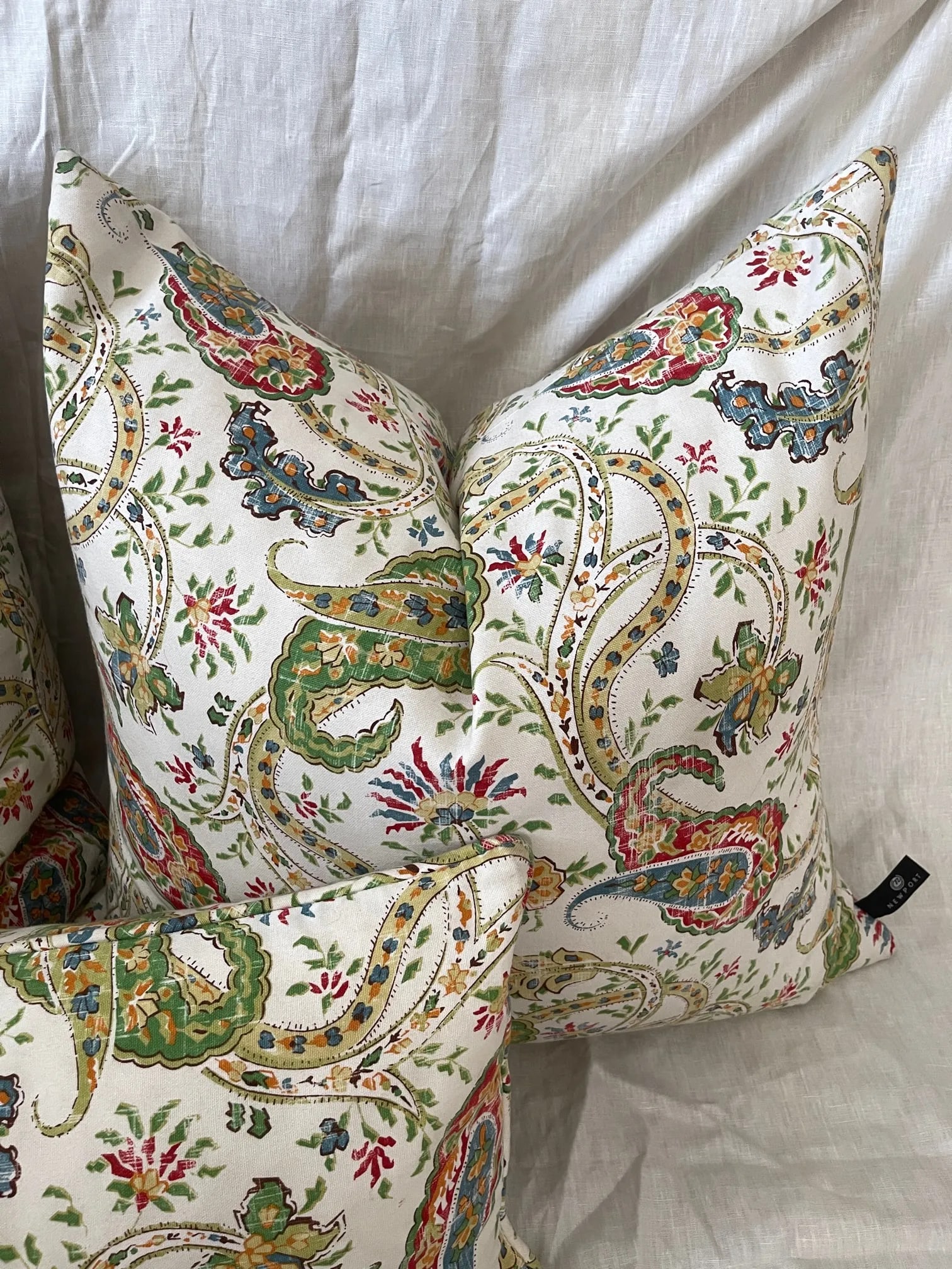 Set of 3 Paisley/Floral Print Decor Pillows - 5