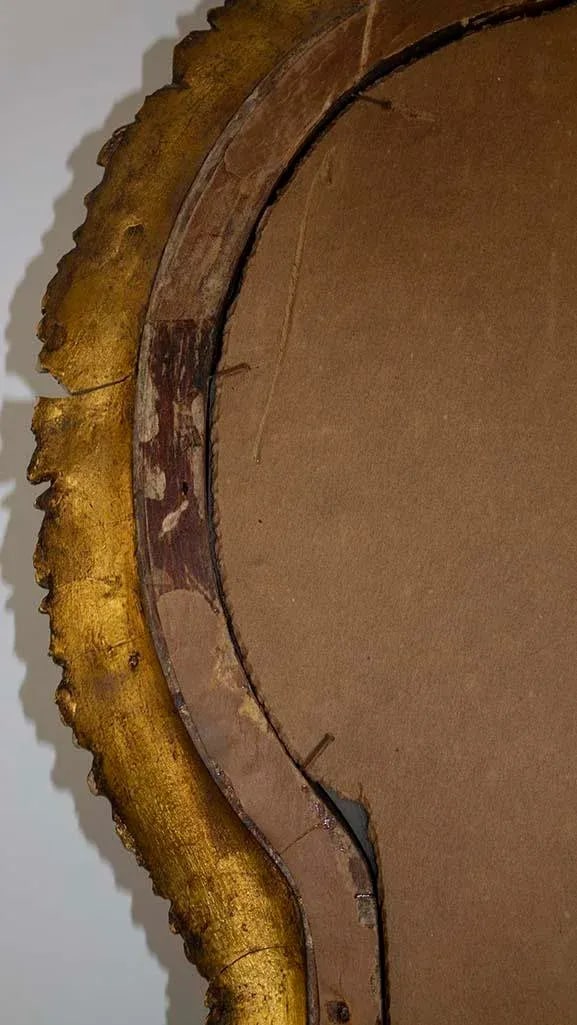 Antique Gold Gilt Mirror - Bow Tie Motif - 11