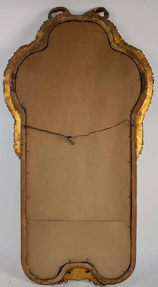 Antique Gold Gilt Mirror - Bow Tie Motif - 8