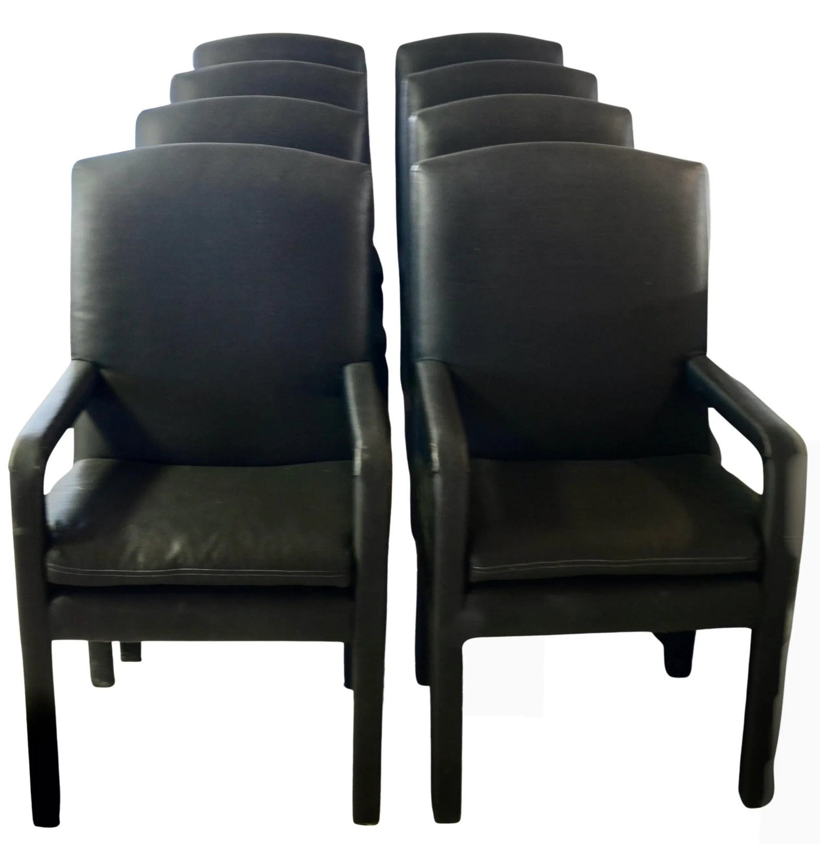 Upholstered Black Dining Chairs - Set of 8 - 8