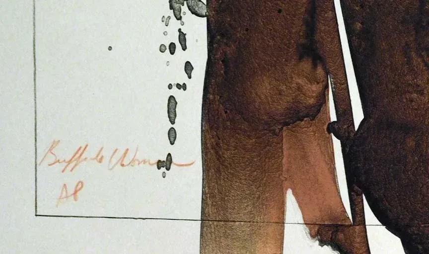 Frank Howell "Buffalo Woman" Lithograph Unframed Hand Signed - 3