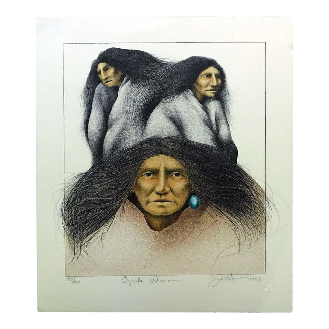 Frank Howell "Oglala Women" Lithograph Unframed Hand Signed (1 of 3)