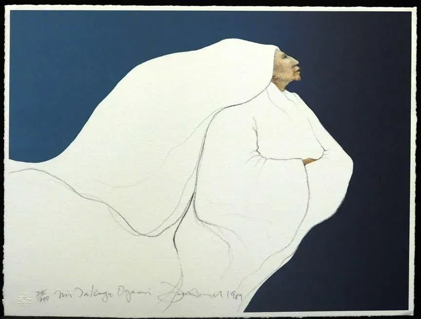 1990s Frank Howell "Mi Takuye Oyacin" Lithograph on Paper Hand Signed - 3