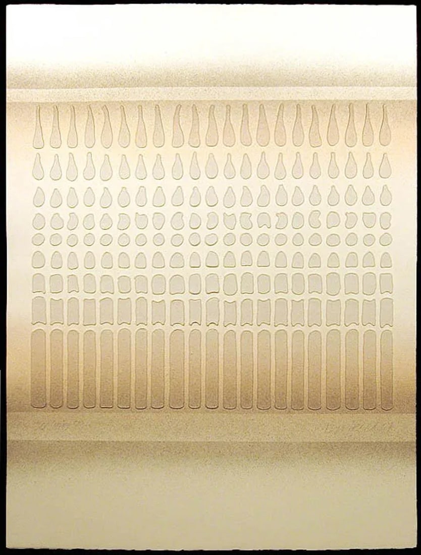 Paul Maxwell "#577" Signed Fine Art Stencil Casting in Pink, White and Gray - 5