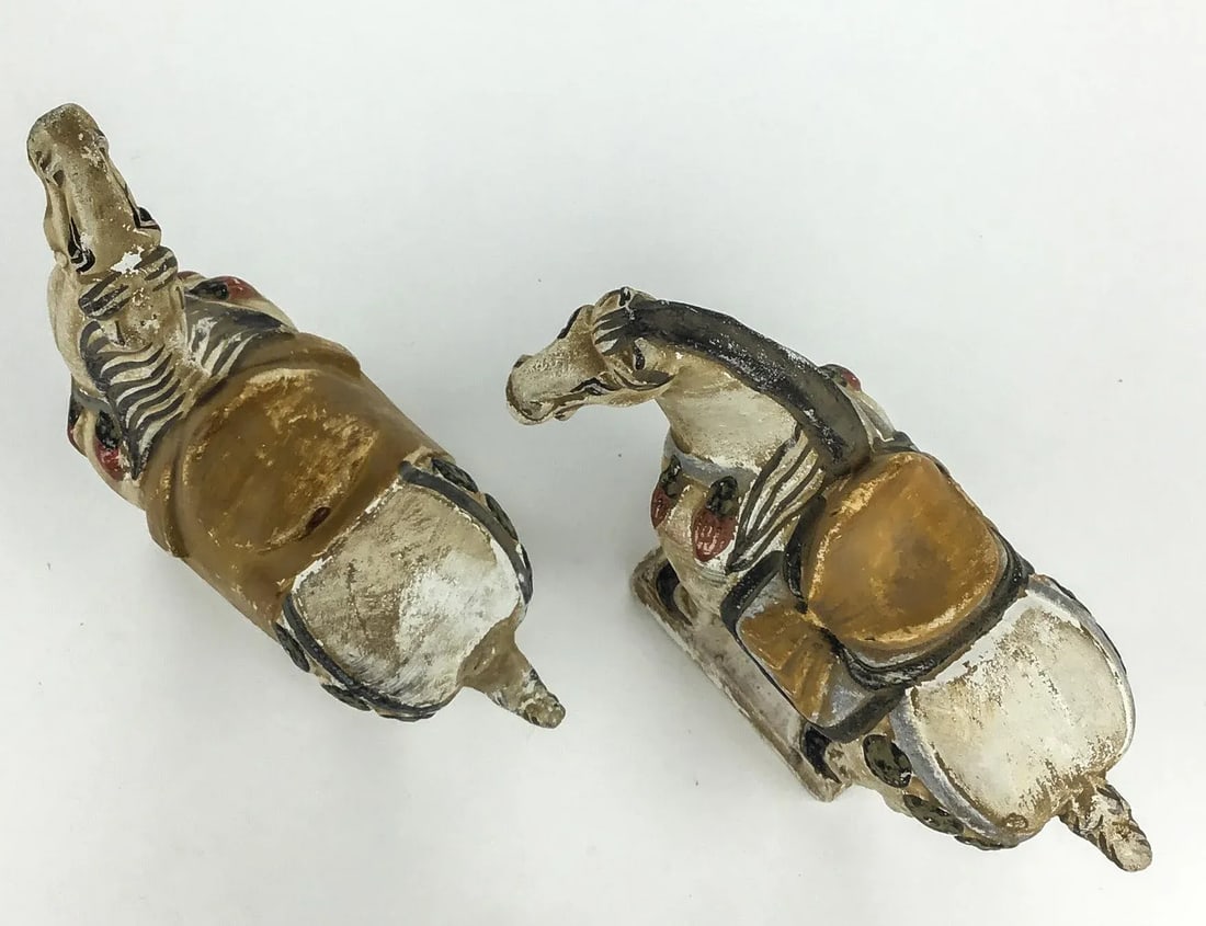 Miniature Antique Pair of Terra Cotta Tang Horses - 10