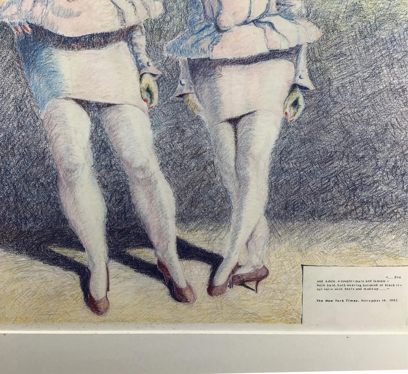 Original Pastel Painting of Eva & Adele New York Times 1993 - 4