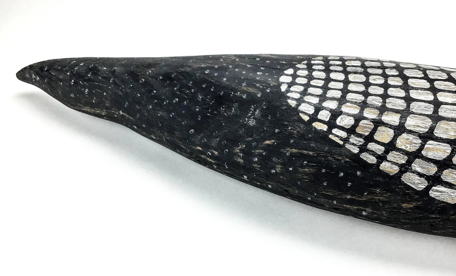 Folk Art Hand Carved Wood Decoy Loon Statue - 9