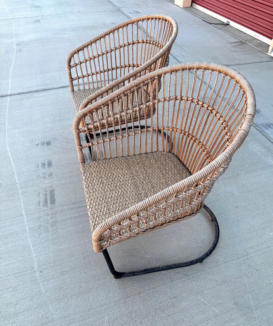 West Elm Style Pair of Outdoor Chairs - 3