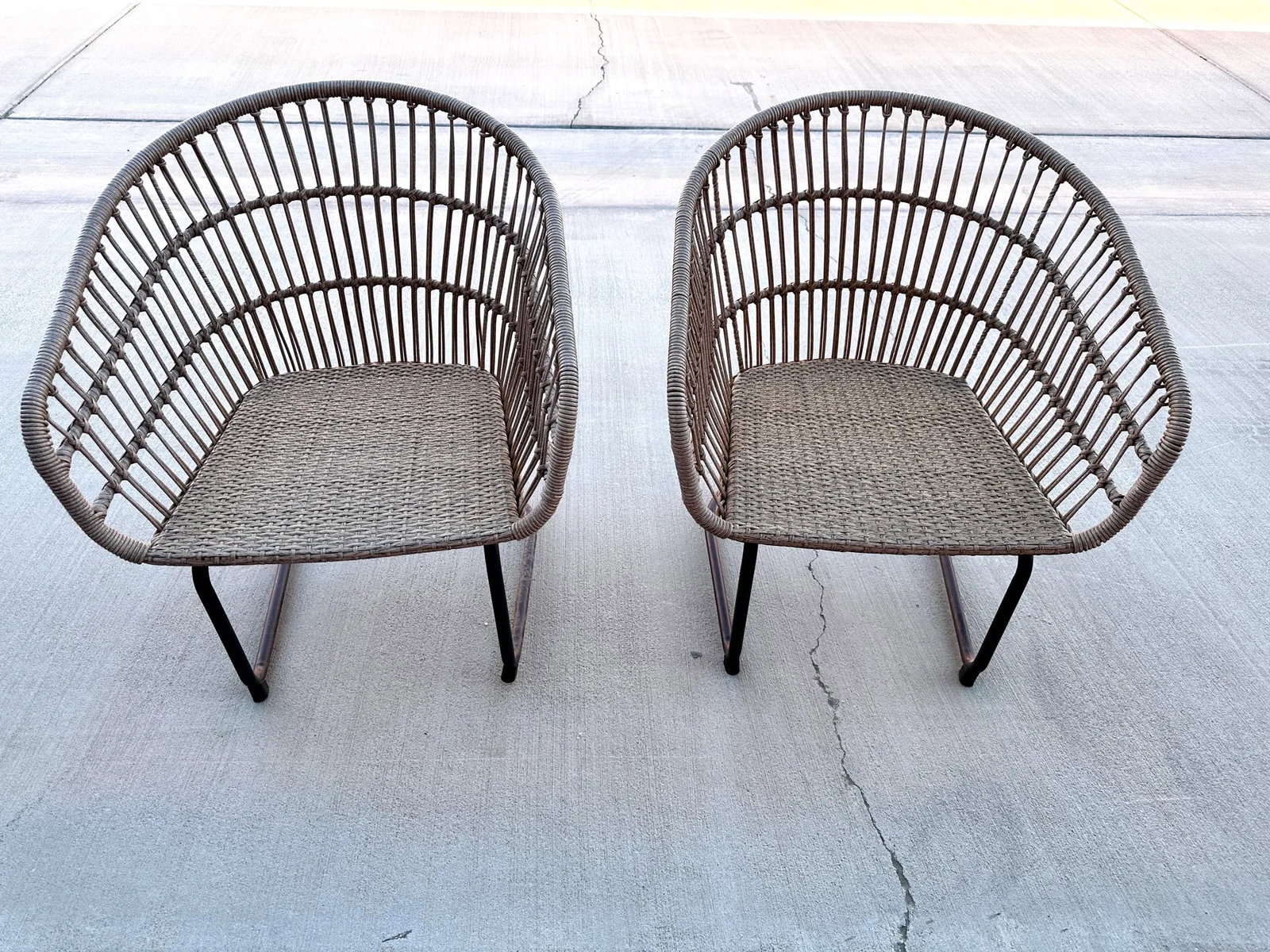 West Elm Style Pair of Outdoor Chairs - 5