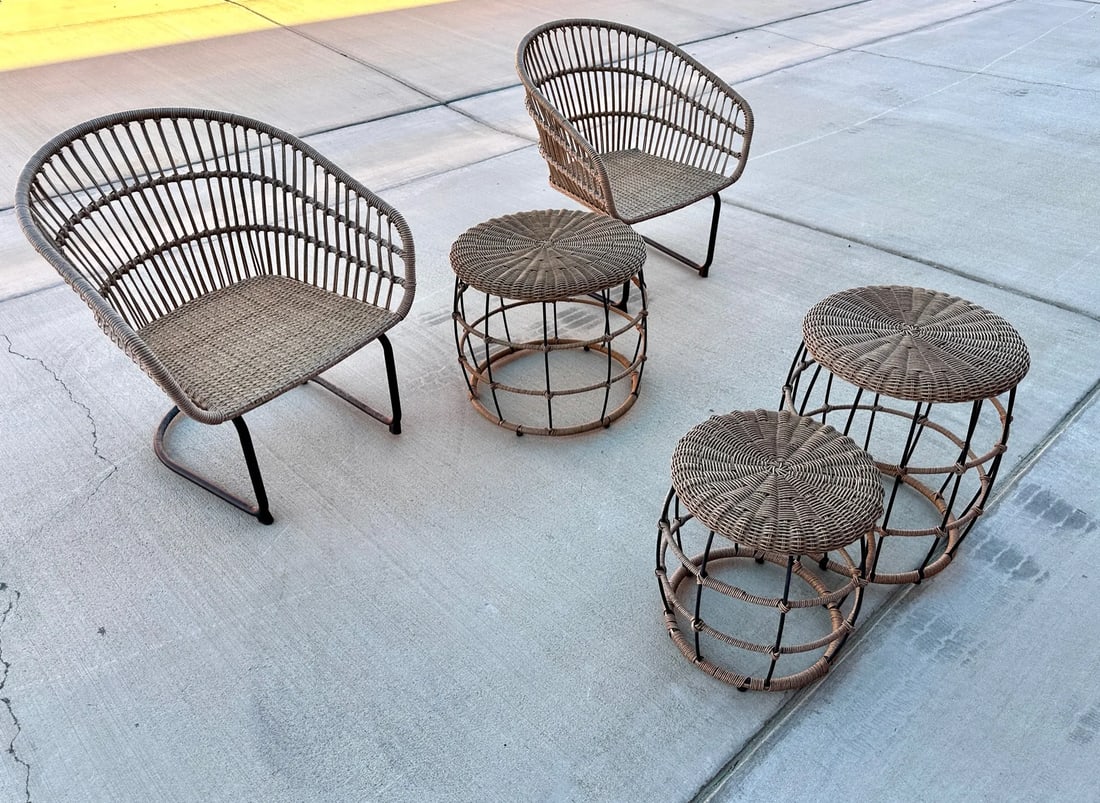 West Elm Style Pair of Outdoor Chairs - 7