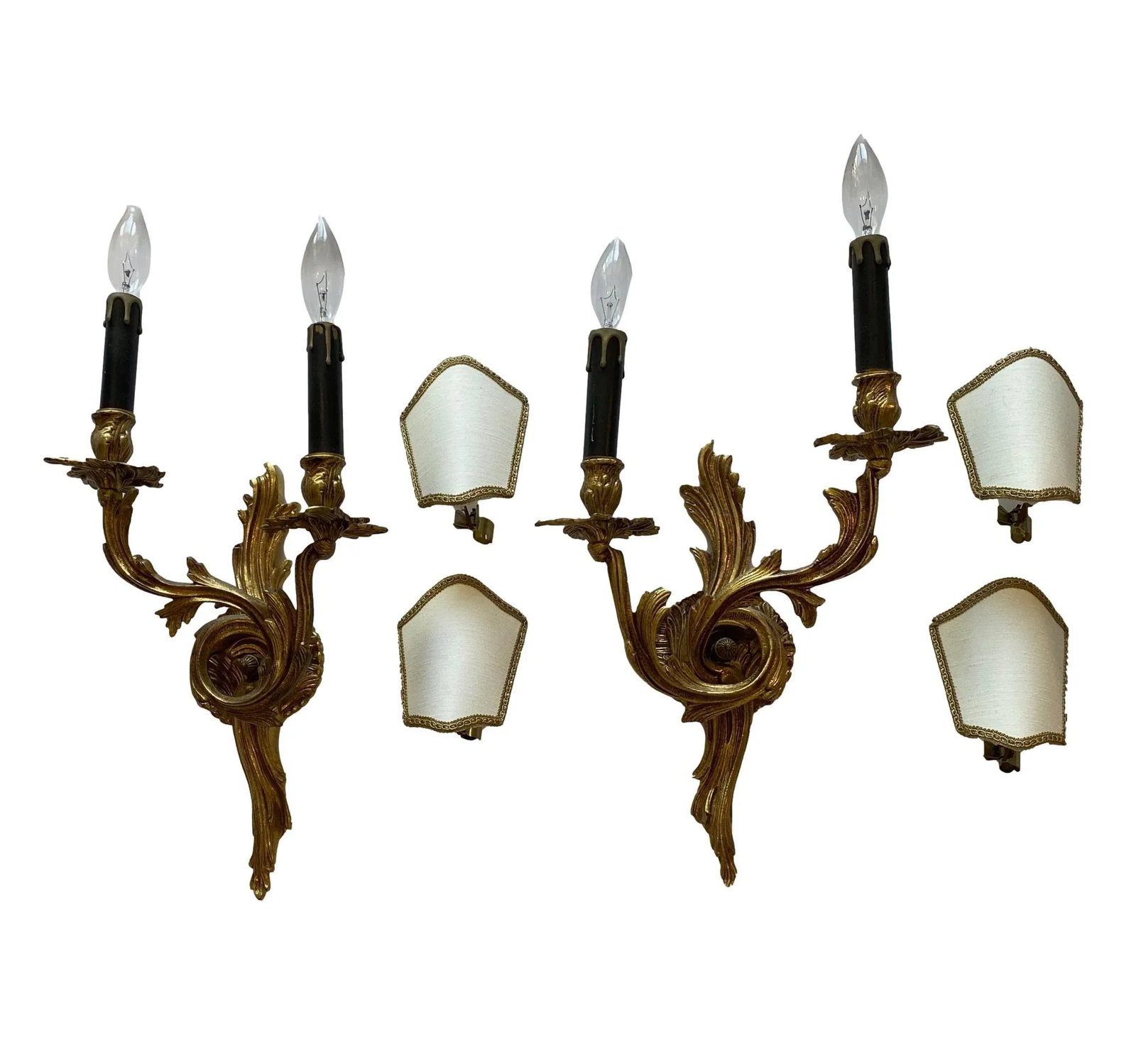 1960s Gilt Bronze Louis XV Style Sconces, Pair - 7