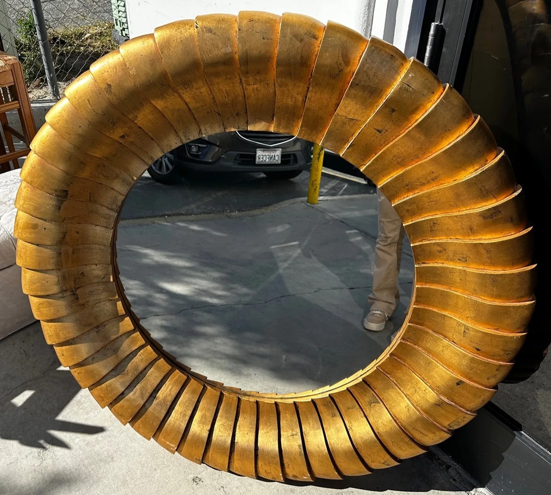 Oversized Contemporary Gold Gilt Mirror - 4